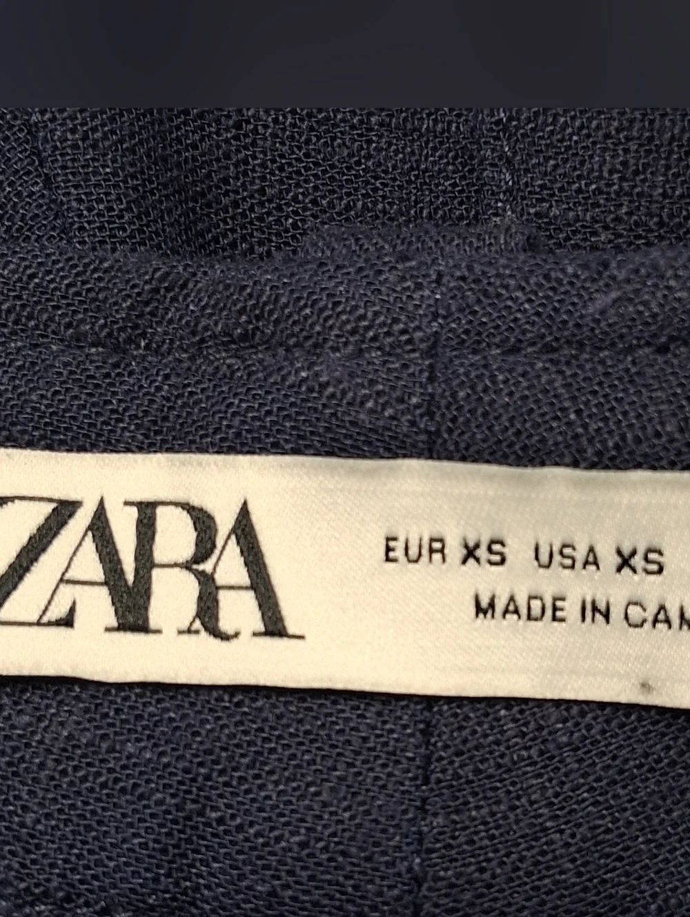 NWOT Zara Navy Blue Wide Leg Pants With Embroidery Size XS